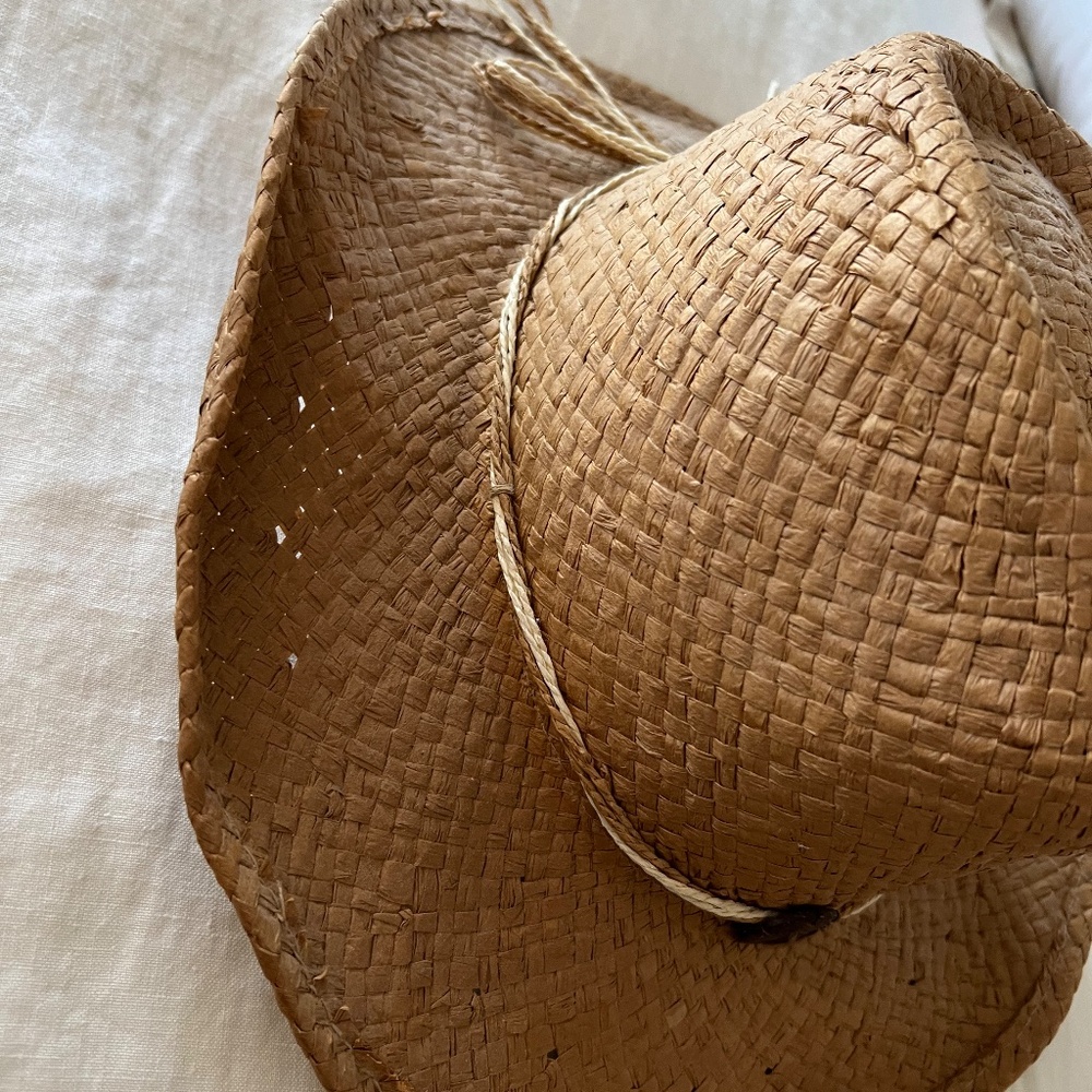 San Diego Hat Company Brown Straw Hat with Button Detail - Picture 11 of 11
